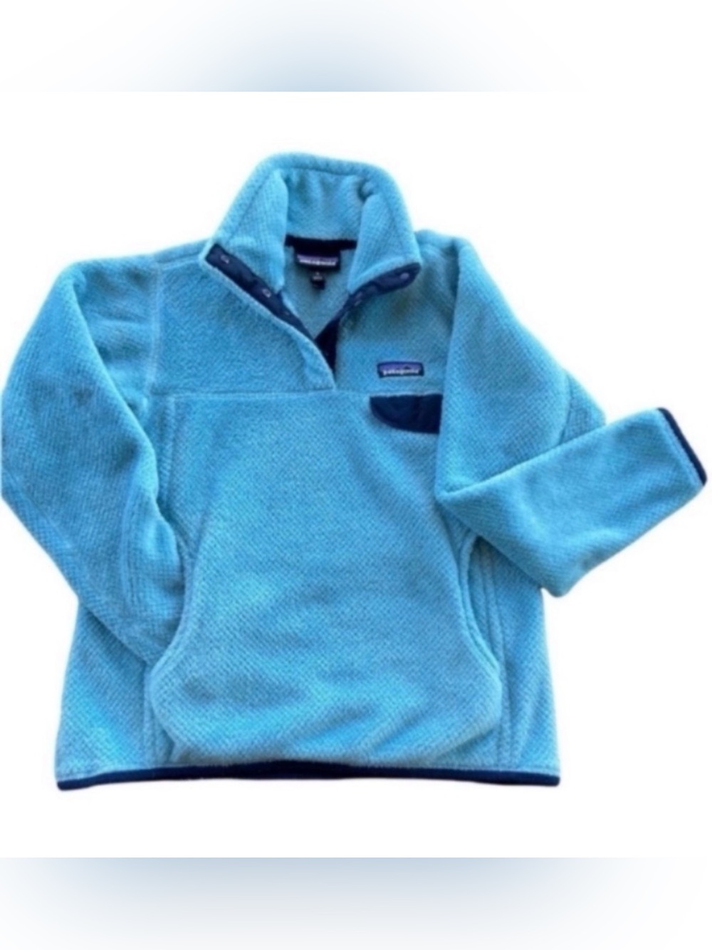 Patagonia Women's Re-Tool Fleece Snap PulloverJacket Aqua Navy Polartec Small